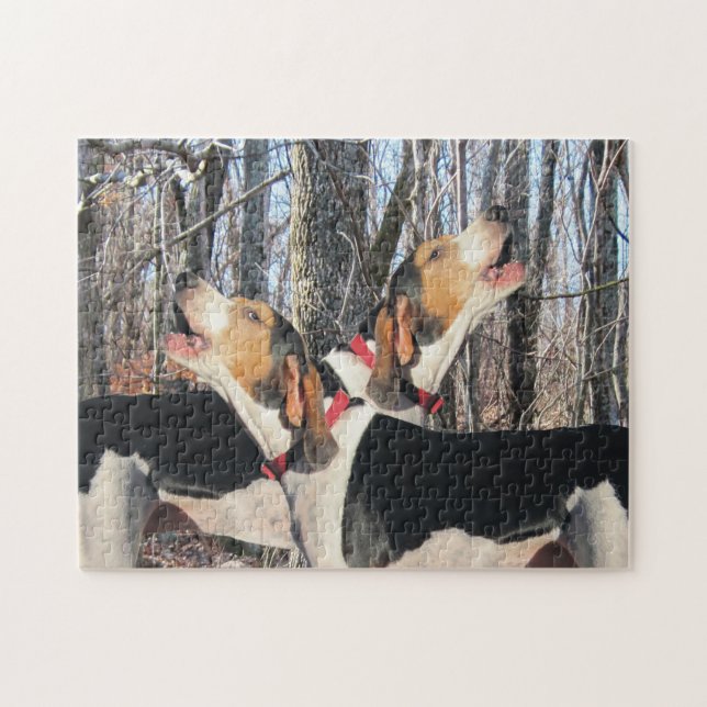 Howling Treeing Walker Coonhounds Jigsaw Puzzle (Horizontal)