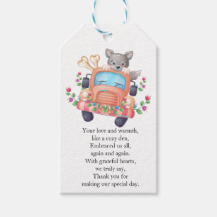 Howling with Joy Cute Grey Wolf  Gift Tags