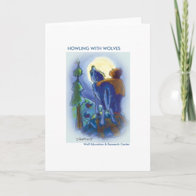 Howling with Wolves Greeting Cards (Front)