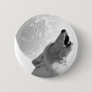 Howling Wolf 2 Inch Round Button