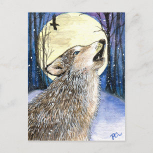 Howling - Wolf Art Postcard