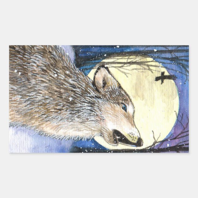 Howling - Wolf Art Sticker (Front)