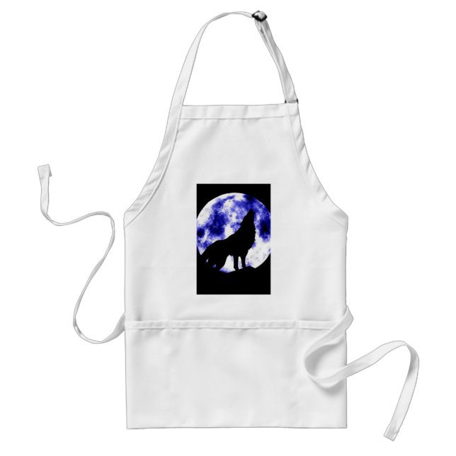 Howling Wolf at Moon Standard Apron (Front)