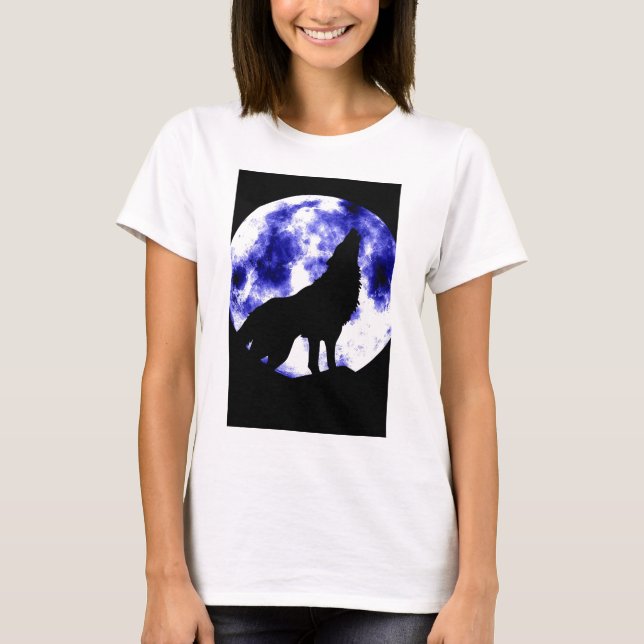 Howling Wolf at Moon T-Shirt (Front)