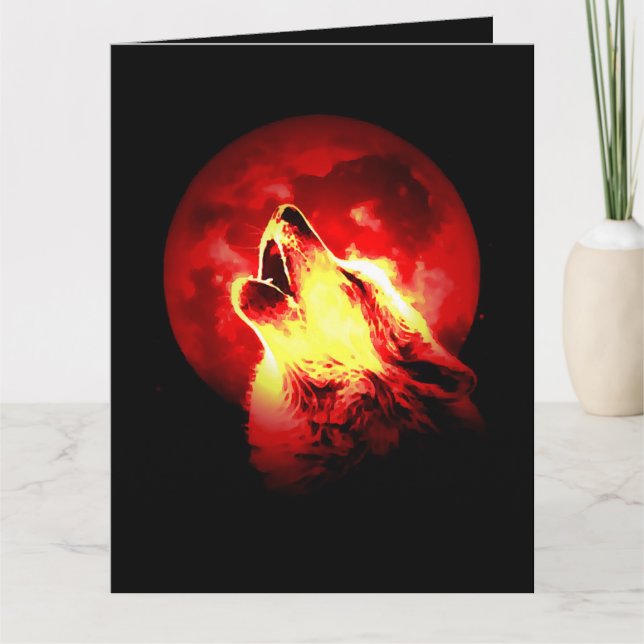 Howling Wolf at Red Night Card (Front)