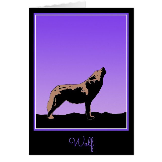 Howling Wolf at Sunset - Art faunique original (Devant)