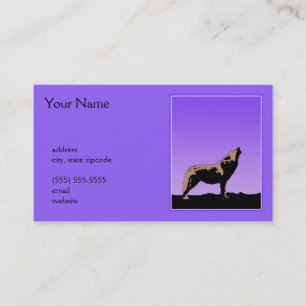 Howling Wolf at Sunset - Original Wildlife Art Business Card
