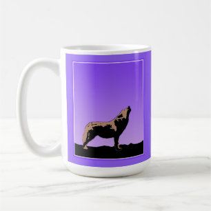 Howling Wolf at Sunset  - Original Wildlife Art Coffee Mug