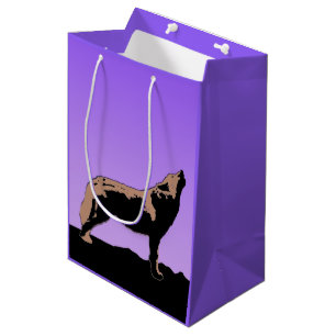 Howling Wolf at Sunset  - Original Wildlife Art Medium Gift Bag