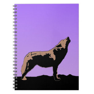 Howling Wolf at Sunset - Original Wildlife Art Notebook
