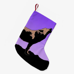 Howling Wolf at Sunset - Original Wildlife Art Small Christmas Stocking