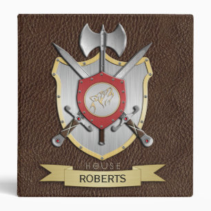 Howling Wolf Battle Crest Brown Binder