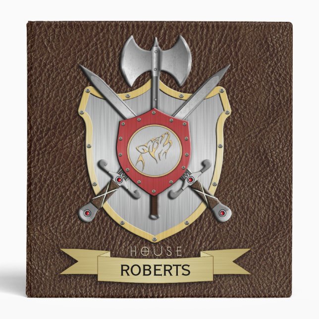 Howling Wolf Battle Crest Brown Binder (Front)