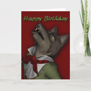 Howling Wolf Birthday Card