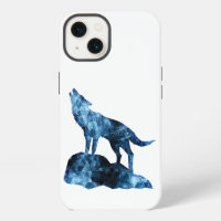 Howling Wolf blue sparkly smoke silhouette