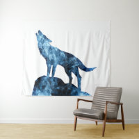 Howling Wolf blue sparkly smoke silhouette