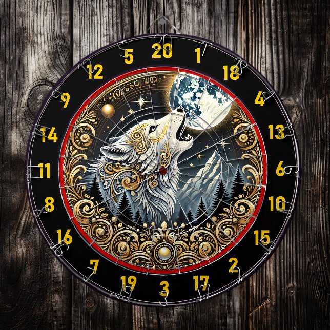Howling Wolf Brings Wild Spirit And Adventure Dartboard (Creator Uploaded)