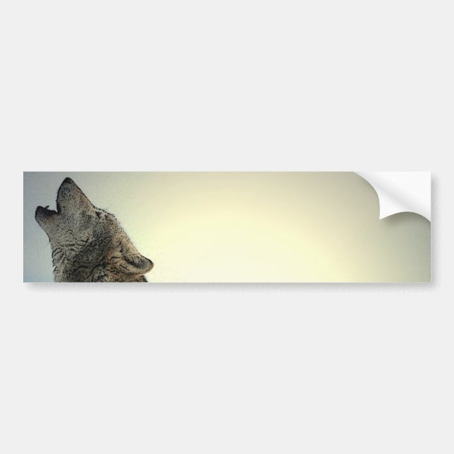 Howling Wolf Bumper Sticker (Front)