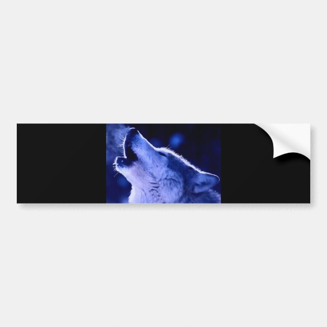 Howling Wolf Bumper Sticker (Front)