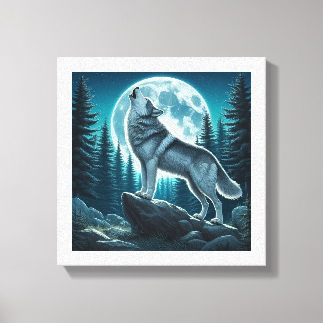 Howling Wolf Canvas Print (Front)