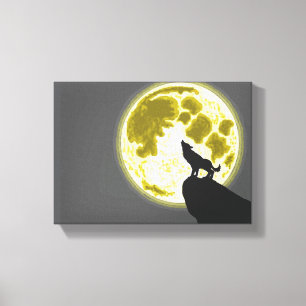 howling wolf canvas print
