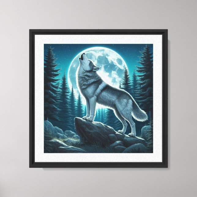 Howling Wolf Canvas Print (Front)