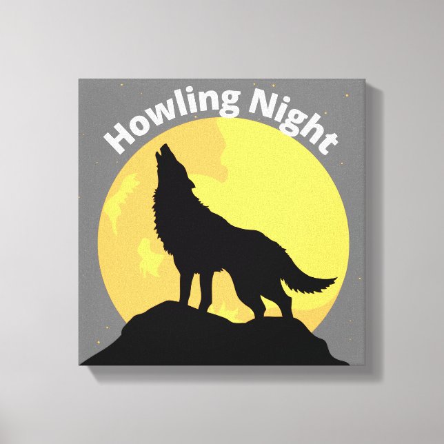 Howling Wolf Canvas Print Wall Art (Front)