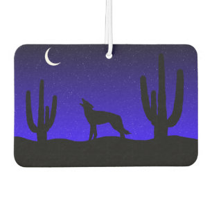 Howling Wolf Desert Night Silhouette Air Freshener