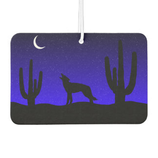 Howling Wolf Desert Night Silhouette Air Freshener