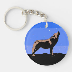 Howling Wolf en hiver - Art faunique original