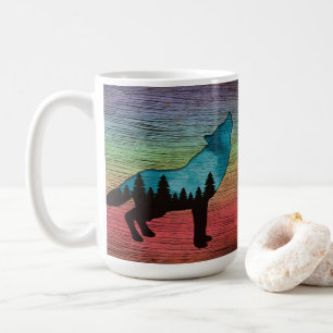 Howling Wolf Forest Trees Coffee Mug