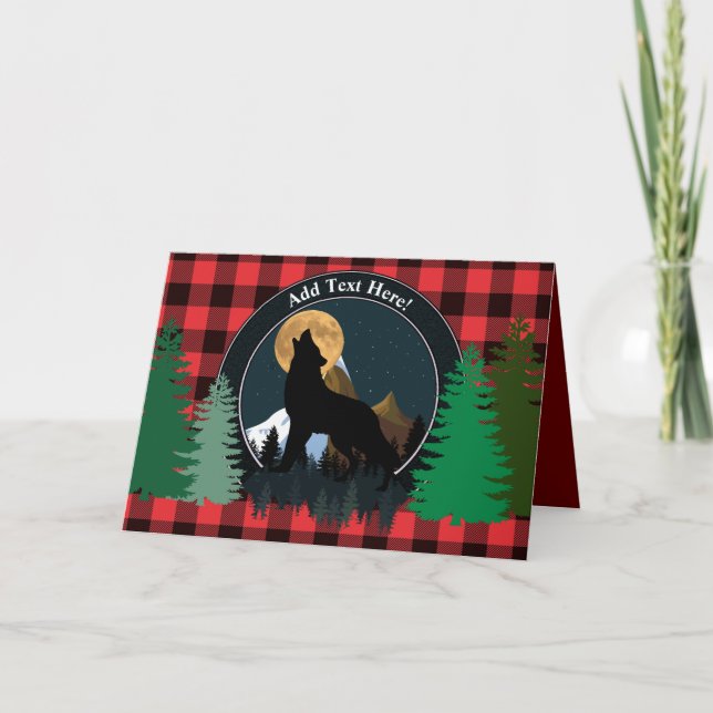 Howling Wolf Full Moon Card (Front)