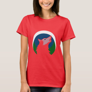 Howling Wolf Full Moon Design T-Shirt
