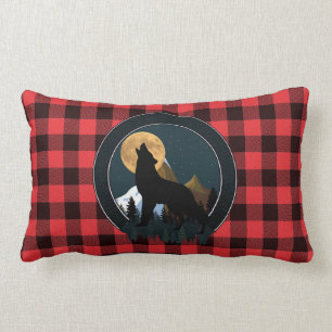 Howling Wolf Full Moon Lumbar Pillow