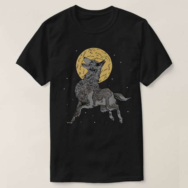Howling Wolf Full Moon Midnight Wolves  T-Shirt (Design Front)