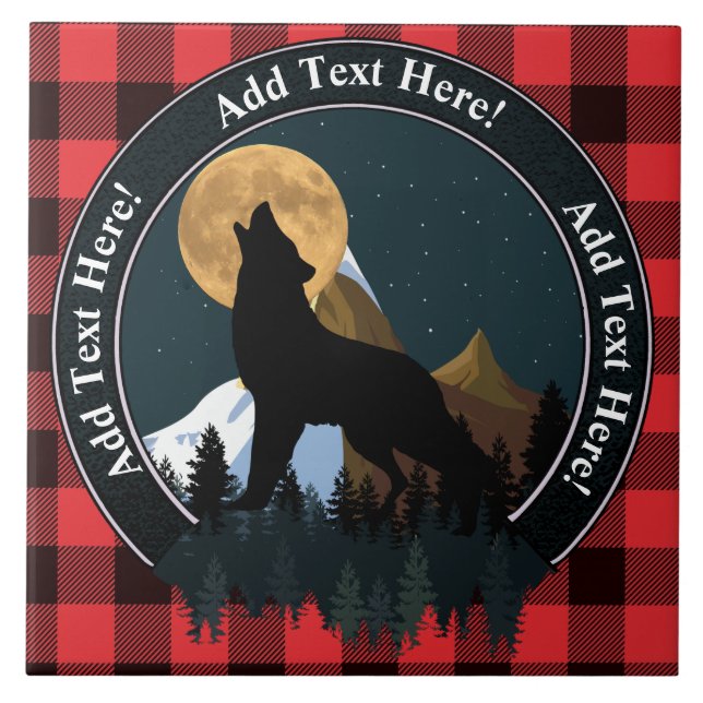 Howling Wolf Full Moon Tile (Front)