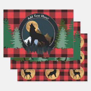 Howling Wolf Full Moon Wrapping Paper Sheet