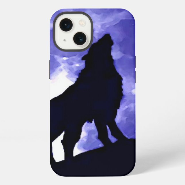 Howling Wolf & Fullmoon iPhone Case (Back)