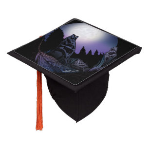 Howling Wolf Graduation Cap Topper