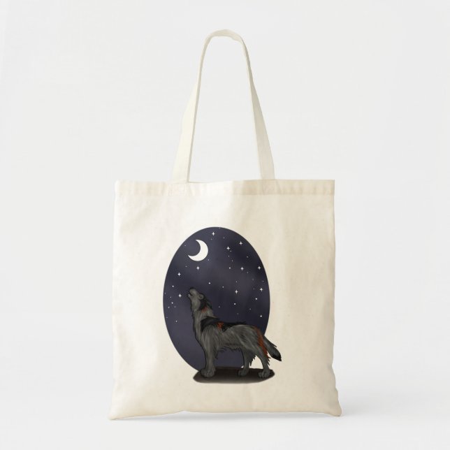 Howling Wolf (Grey) Tote Bag (Front)