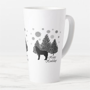 Howling Wolf Happy Howlidays Leopard Pattern Snow  Latte Mug