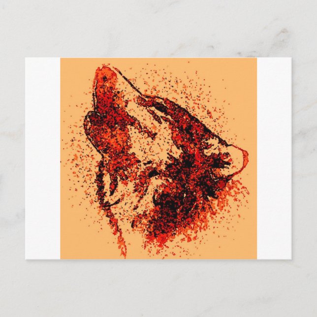 Howling Wolf in Snow Postcard (Front)