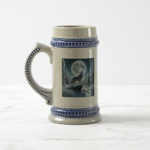Howling Wolf In Winter Beer Stein