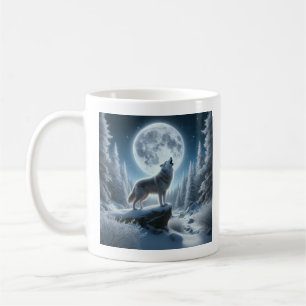 Howling Wolf In Winter Coffee Mug