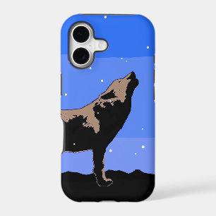 Howling Wolf in Winter - Original Wildlife Art