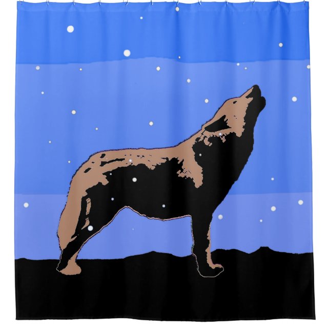 Howling Wolf in Winter  - Original Wildlife Art (Front)