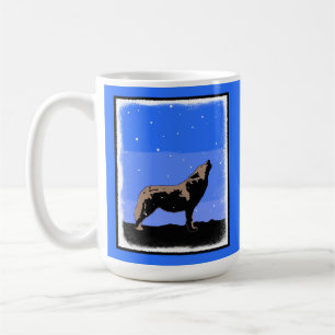 Howling Wolf in Winter  - Original Wildlife Art Coffee Mug