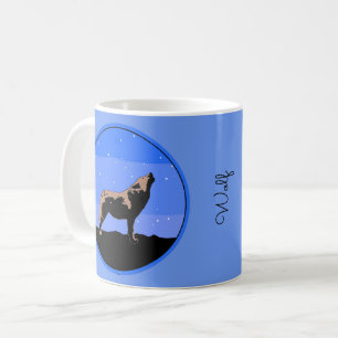 Howling Wolf in Winter  - Original Wildlife Art Coffee Mug