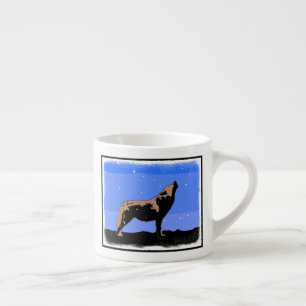 Howling Wolf in Winter - Original Wildlife Art Espresso Cup