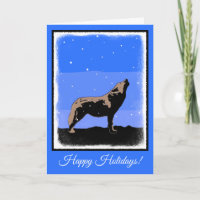 Howling Wolf in Winter - Original Wildlife Art